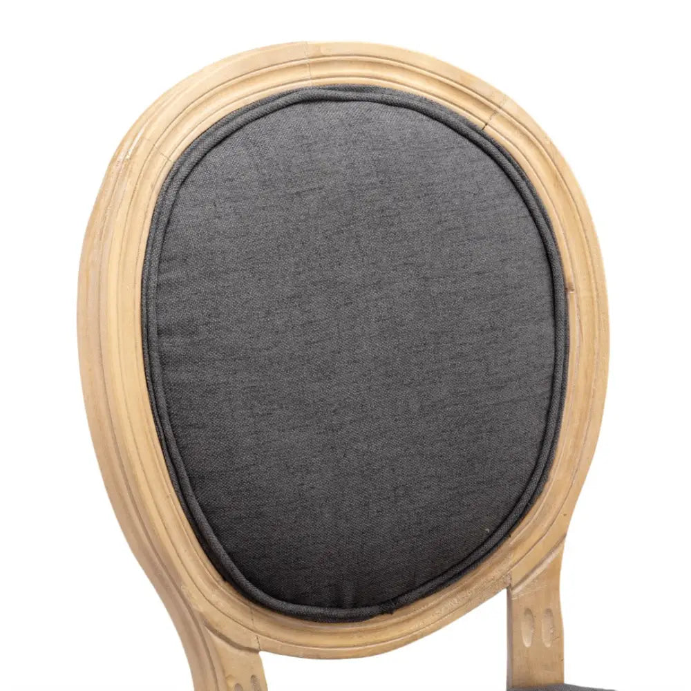 AADEN 2x Linen Dining Chairs with Solid Wood Legs- Grey - Furniture > Outdoor > Outdoor Chairs