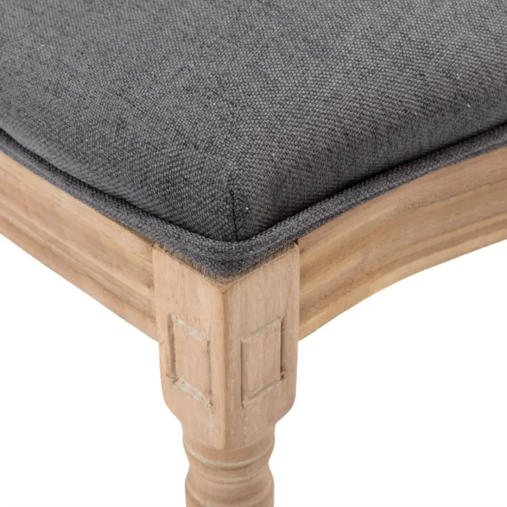 AADEN 2x Linen Dining Chairs with Solid Wood Legs- Grey - Furniture > Outdoor > Outdoor Chairs
