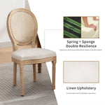 AADEN 2x Rattan Dining Chairs with Solid Wood Legs- Beige - Furniture > Outdoor > Outdoor Chairs