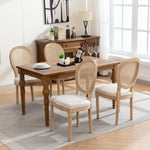 AADEN 2x Rattan Dining Chairs with Solid Wood Legs- Beige - Furniture > Outdoor > Outdoor Chairs