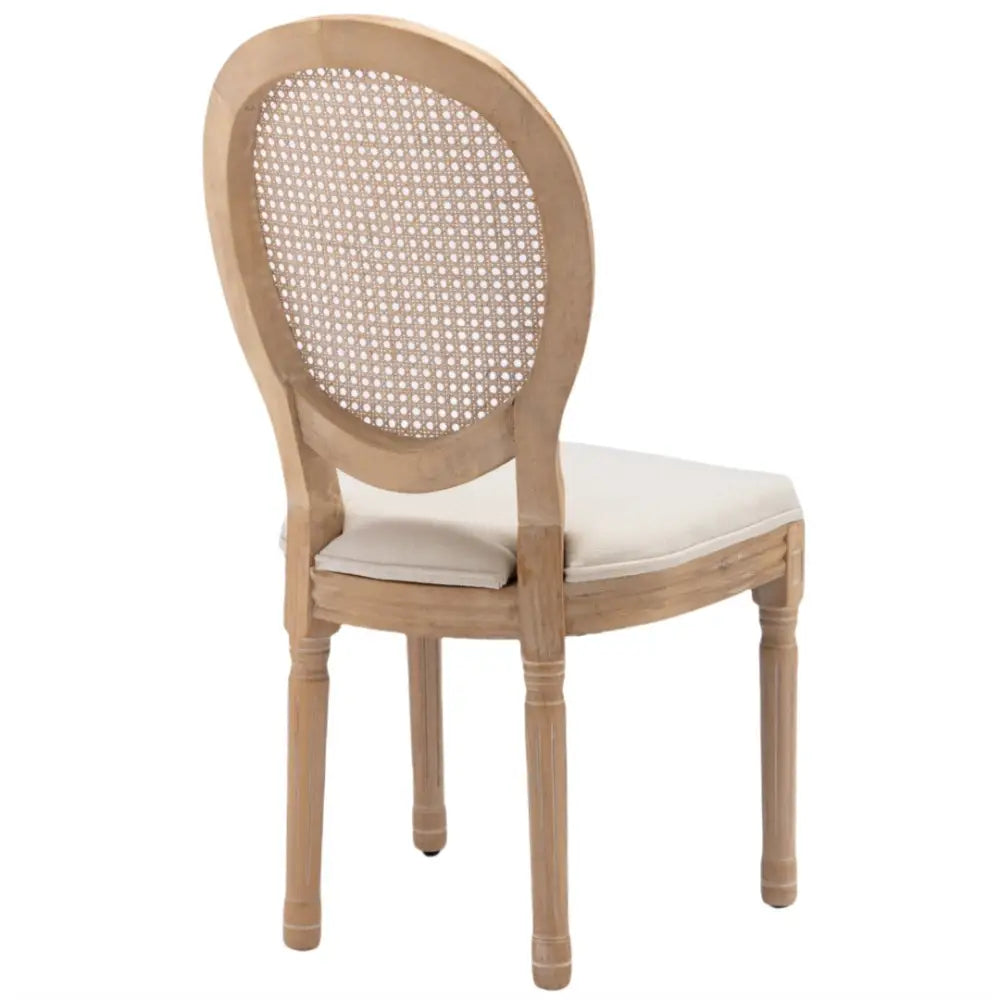AADEN 2x Rattan Dining Chairs with Solid Wood Legs- Beige - Furniture > Outdoor > Outdoor Chairs