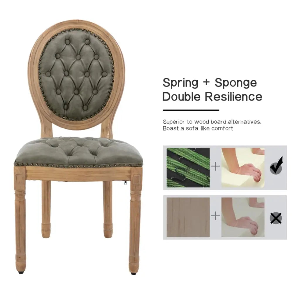 AADEN 2x Velvet Faux Leather Dining Chairs with Solid Wood Legs-Pine Green - Furniture > Outdoor > Outdoor Chairs