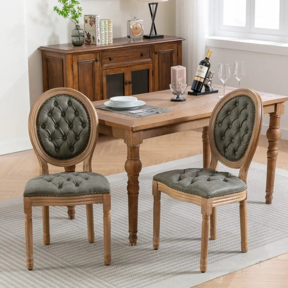 AADEN 2x Velvet Faux Leather Dining Chairs with Solid Wood Legs-Pine Green - Furniture > Outdoor > Outdoor Chairs