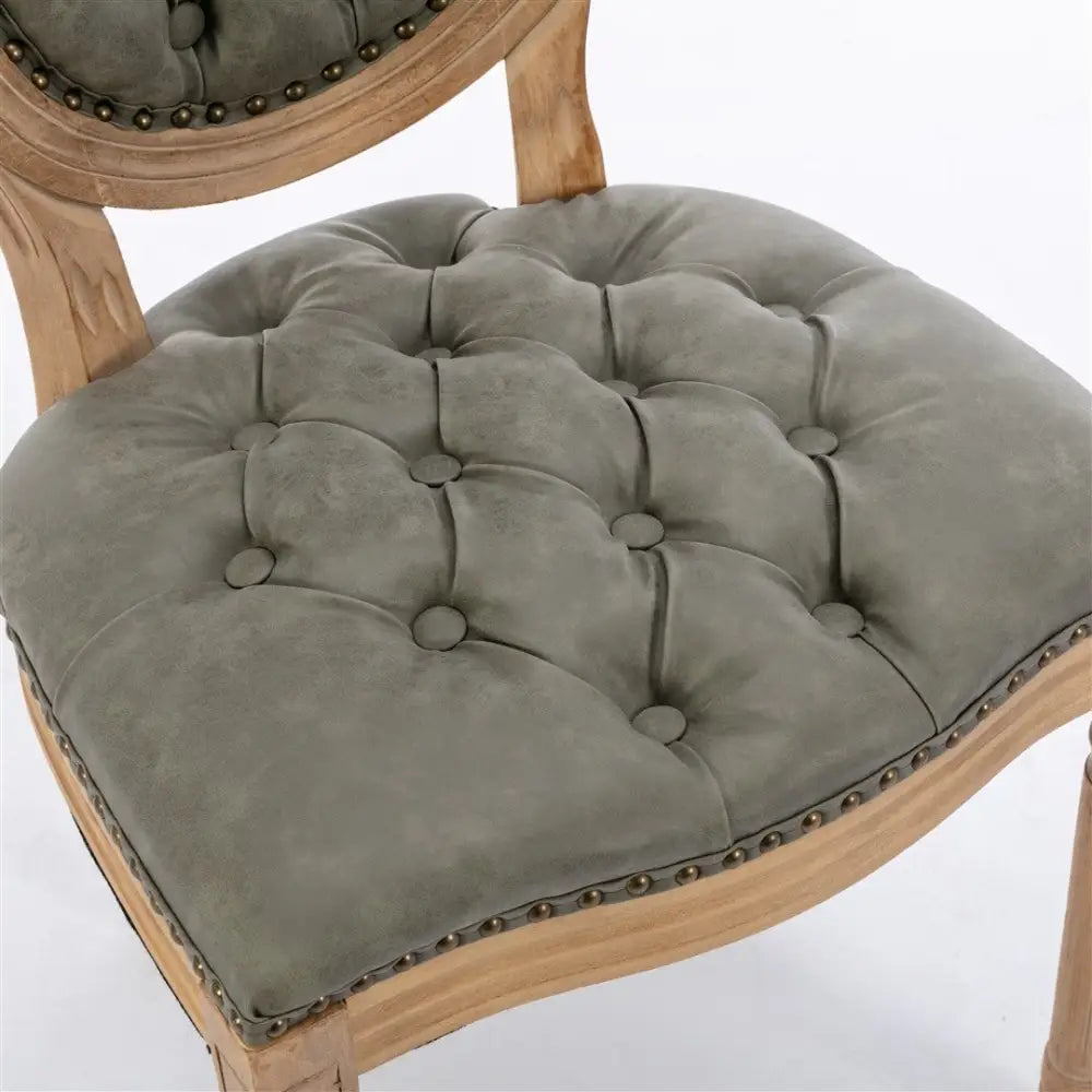 AADEN 2x Velvet Faux Leather Dining Chairs with Solid Wood Legs-Pine Green - Furniture > Outdoor > Outdoor Chairs