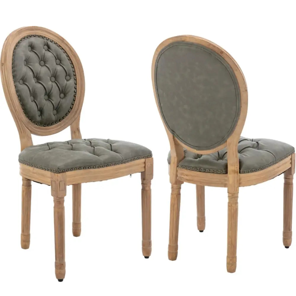 AADEN 2x Velvet Faux Leather Dining Chairs with Solid Wood Legs-Pine Green - Furniture > Outdoor > Outdoor Chairs