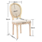 AADEN 6x Rattan Dining Chairs with Solid Wood Legs- Beige - Furniture > Outdoor > Outdoor Chairs