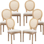 AADEN 6x Rattan Dining Chairs with Solid Wood Legs- Beige - Furniture > Outdoor > Outdoor Chairs