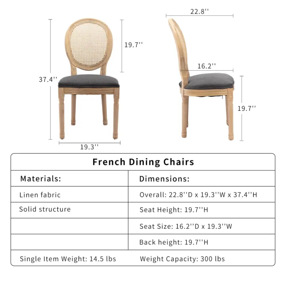 AADEN 8x Rattan Dining Chairs with Solid Wood Legs- Grey - Furniture > Outdoor > Outdoor Chairs