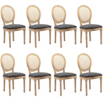 AADEN 8x Rattan Dining Chairs with Solid Wood Legs- Grey - Furniture > Outdoor > Outdoor Chairs