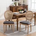 AADEN 8x Rattan Dining Chairs with Solid Wood Legs- Grey - Furniture > Outdoor > Outdoor Chairs