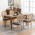 AADEN 8x Rattan Dining Chairs with Solid Wood Legs- Grey - Furniture > Outdoor > Outdoor Chairs
