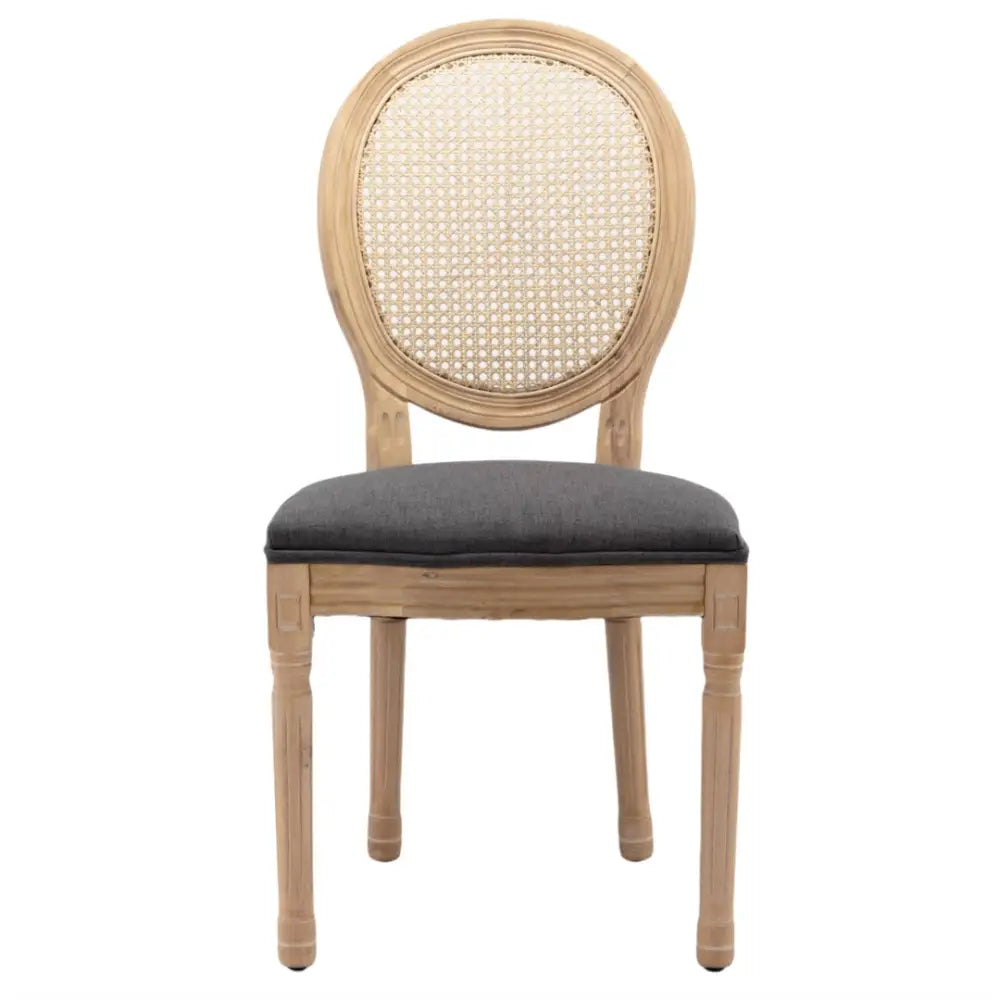 AADEN 8x Rattan Dining Chairs with Solid Wood Legs- Grey - Furniture > Outdoor > Outdoor Chairs