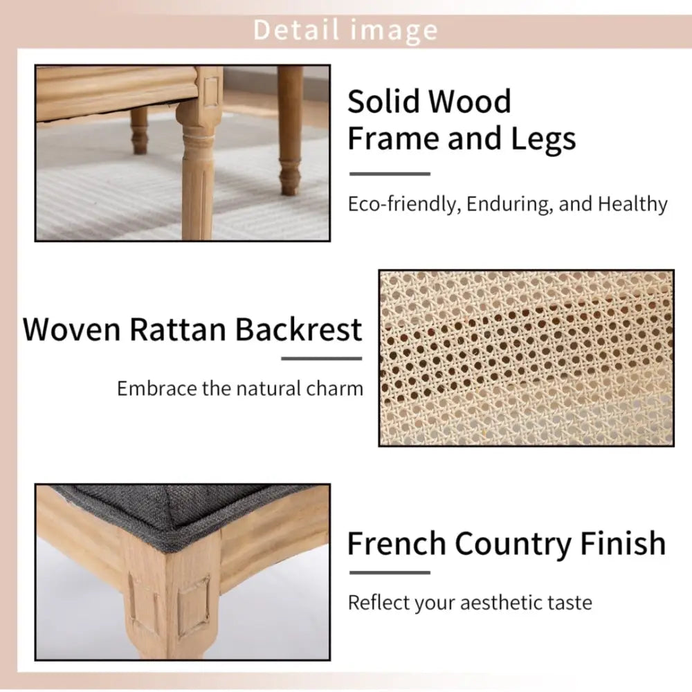 AADEN 8x Rattan Dining Chairs with Solid Wood Legs- Grey - Furniture > Outdoor > Outdoor Chairs
