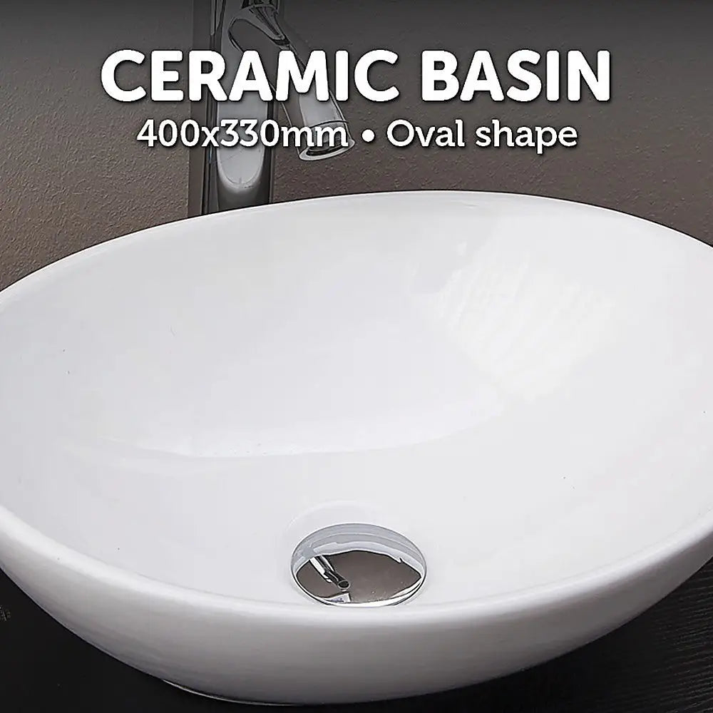 Above Counter Bathroom Oval Ceramic Basin - Furniture > Bathroom