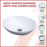 Above Counter Bathroom Oval Ceramic Basin - Furniture > Bathroom