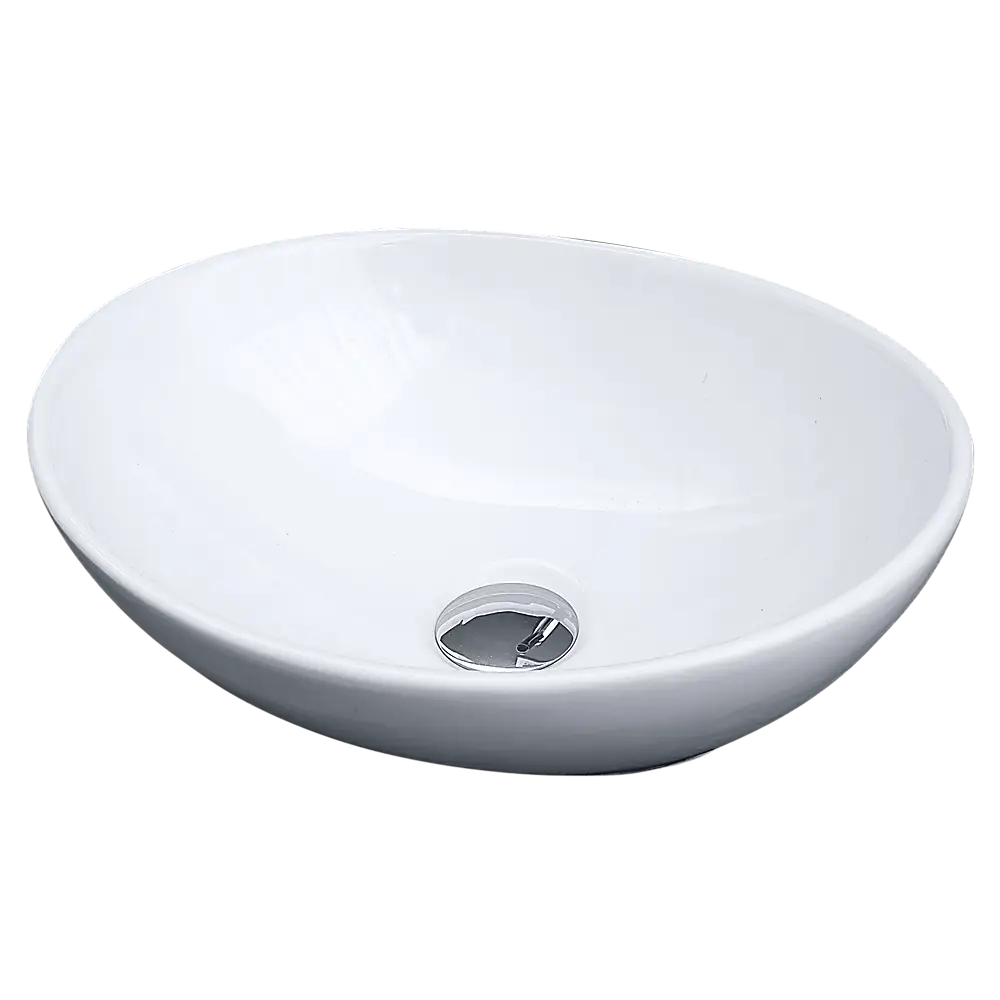 Above Counter Bathroom Oval Ceramic Basin - Furniture > Bathroom