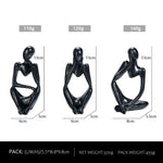 Abstract Thinker Sculpture Set - Black Resin Figurines Modern Art Home Decor Set of 3 - Home & Garden > Hobbies > Arts