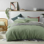 Accessorize 100% Linen Sage Quilt Cover Set King - Home & Garden > Bedding > Duvet Covers
