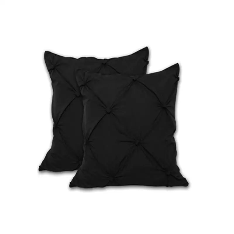 Accessorize 2 Pce Puffy European Pillowcases Black - Home & Garden > Bedding