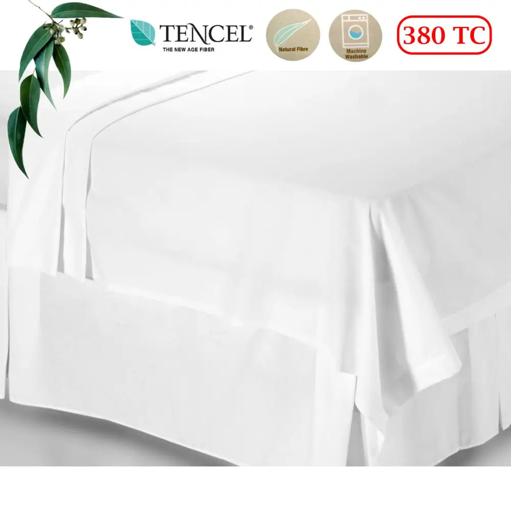 Accessorize 380TC Tencel White Flat Sheet King - Home & Garden > Bedding > Bed Sheets