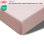 Accessorize 400TC Blush Bamboo Cotton Fitted Sheet 40cm Wall King - Home & Garden > Bedding > Bed Sheets