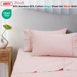 Accessorize 400TC Blush Bamboo Cotton Mega / Super Sheet Set 50cm Wall Super King - Home & Garden > Bedding > Bed Sheets