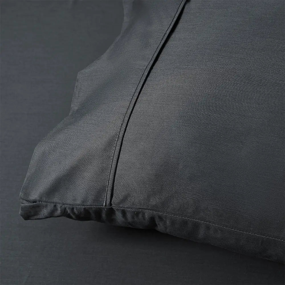 Accessorize 400TC Charcoal Bamboo Cotton Sheet Set 40cm Wall King Single - Home & Garden > Bedding > Bed Sheets