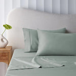 Accessorize 400TC Sage Bamboo Cotton Sheet Set 40cm Wall Double - Home & Garden > Bedding > Bed Sheets