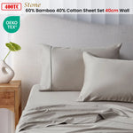 Accessorize 400TC Stone Bamboo Cotton Sheet Set 40cm Wall King - Home & Garden > Bedding > Bed Sheets