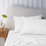 Accessorize 400TC White Bamboo Cotton Sheet Set 40cm Wall Queen - Home & Garden > Bedding > Bed Sheets