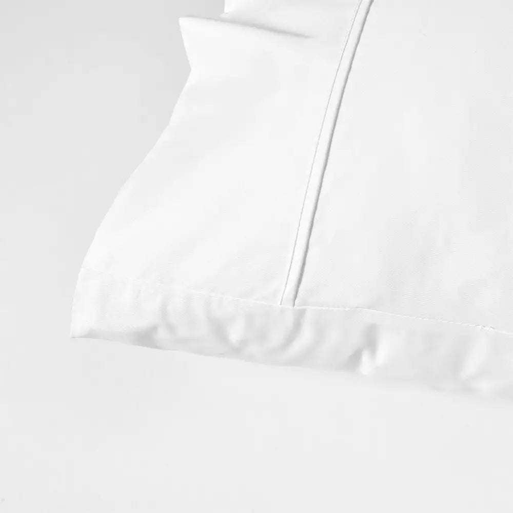 Accessorize 400TC White Bamboo Cotton Sheet Set 40cm Wall Queen - Home & Garden > Bedding > Bed Sheets