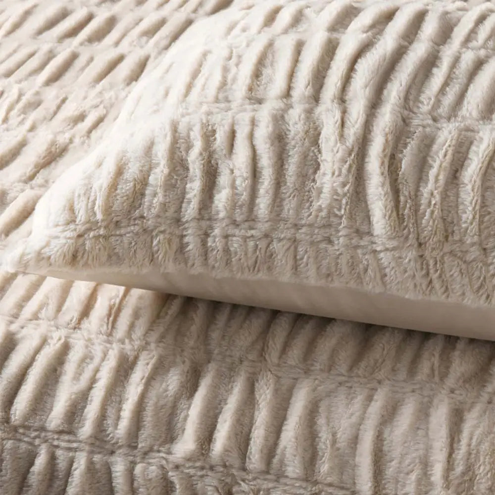 Accessorize Aurora Natural Cotton Quilt Cover Set Single - Home & Garden > Bedding