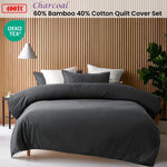 Accessorize Charcoal 400TC Charcoal Bamboo Cotton Double Stitched Quilt Cover Set Single - Home & Garden > Bedding >