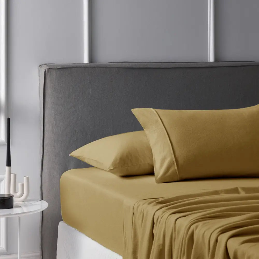 Accessorize Cotton Flannelette Sheet Set 40cm Wall Terracotta King - Home & Garden > Bedding > Bed Sheets