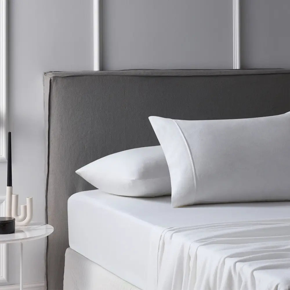 Accessorize Cotton Flannelette Sheet Set 40cm Wall White King - Home & Garden > Bedding > Bed Sheets