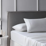 Accessorize Cotton Flannelette Sheet Set 40cm Wall White Queen - Home & Garden > Bedding > Bed Sheets