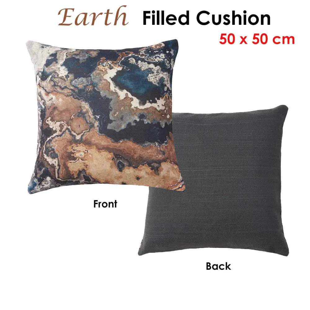 Accessorize Earth Filled Cushion 50 x 50 cm - Home & Garden > Bedding