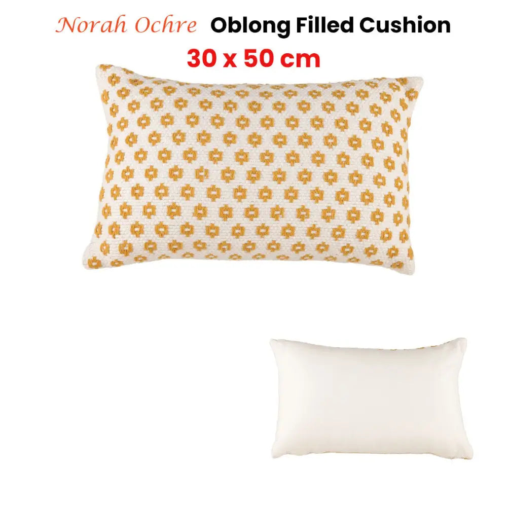 Accessorize Norah Ochre Rectangular Filled Cushion 30cm x 50cm - Home & Garden > Decor > Cushions & Throws