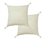 Accessorize Pair of Indra Cotton Tassel European Pillowcases - Off White - Home & Garden > Bedding > Pillowcases