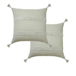 Accessorize Pair of Indra Cotton Tassel European Pillowcases - Grey - Home & Garden > Bedding