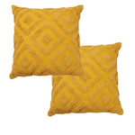 Accessorize Pair of Kamal Cotton Chenille European Pillowcases - Mustard - Home & Garden > Bedding > Pillowcases