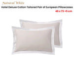 Accessorize Pair of White/Natural Tailored Hotel Deluxe Cotton Standard Pillowcases - Home & Garden > Bedding > Bed