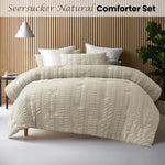 Accessorize Seersucker Natural 3 Piece Comforter Set King - Home & Garden > Bedding > Quilts & Duvets