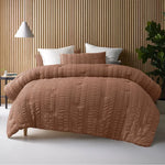 Accessorize Seersucker Tobacco 3 Piece Comforter Set King - Home & Garden > Bedding > Quilts & Duvets