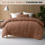 Accessorize Seersucker Tobacco 3 Piece Comforter Set Queen - Home & Garden > Bedding > Quilts & Duvets