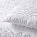 Accessorize Seersucker White Cotton Quilt Cover Set Queen - Home & Garden > Bedding
