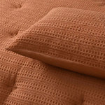 Accessorize Soho Waffle Tobacco 3 Piece Comforter Set King - Home & Garden > Bedding
