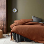 Accessorize Soho Waffle Tobacco Quilt Cover Set Queen - Home & Garden > Bedding