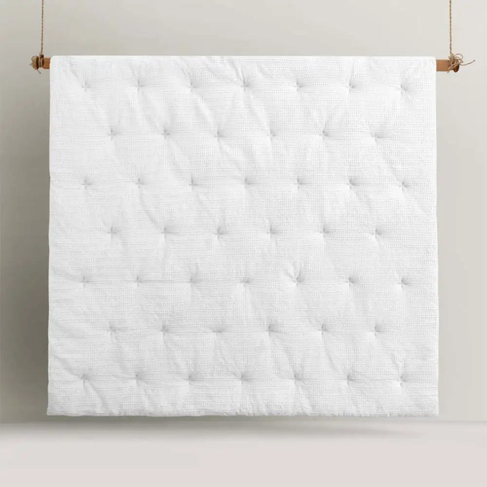 Accessorize Soho Waffle White 3 Piece Comforter Set Queen - Home & Garden > Bedding