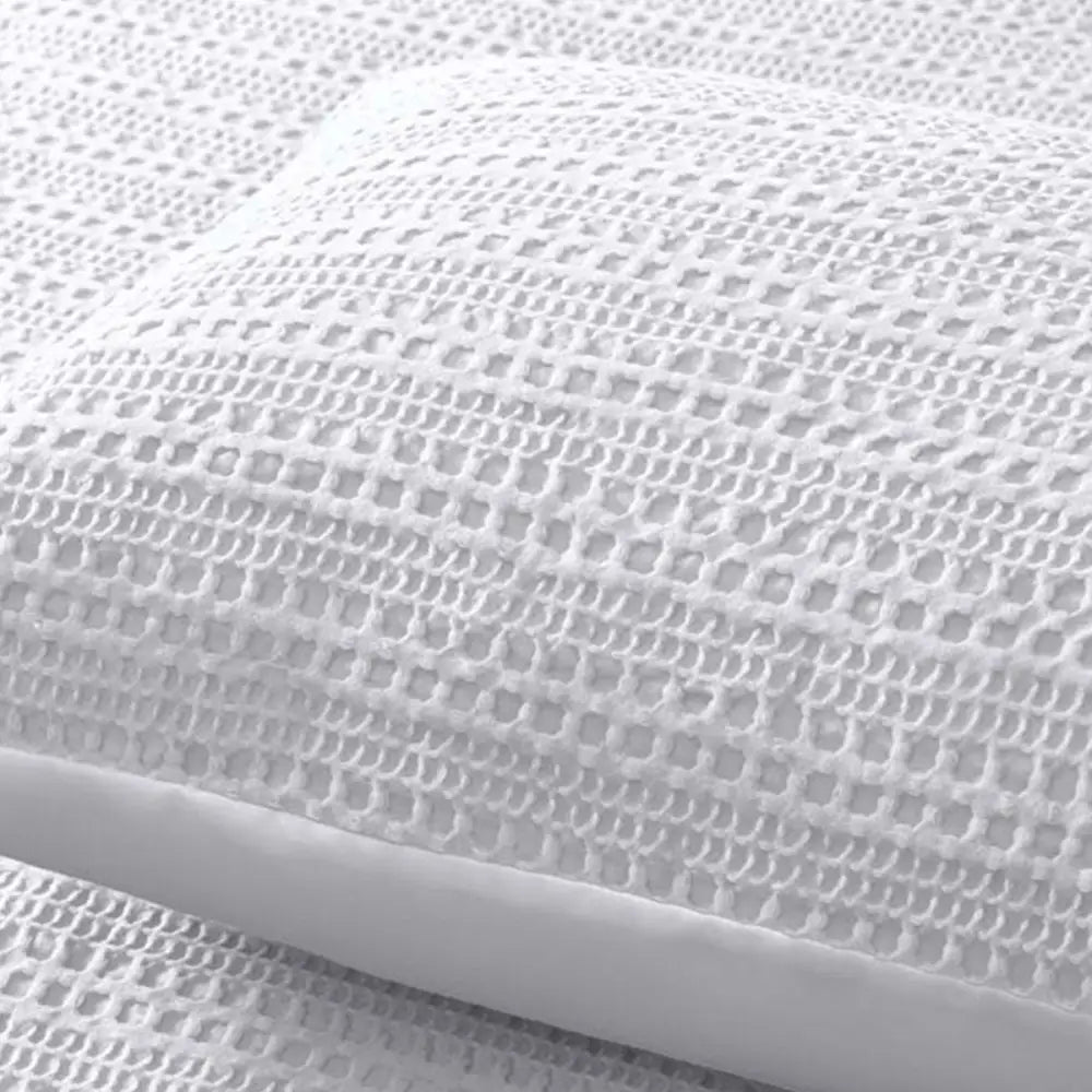 Accessorize Soho Waffle White Quilt Cover Set King - Home & Garden > Bedding